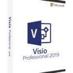 Microsoft Visio 2019 Professional interface displaying Gantt chart and task list.