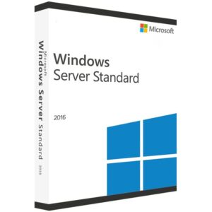 Windows Server 2016 Standard dashboard showing server management and settings.